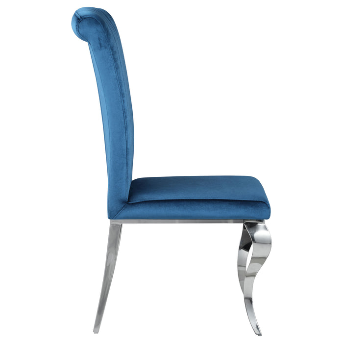 Betty Velvet Upholstered Dining Side Chair Blue (Set of 4)