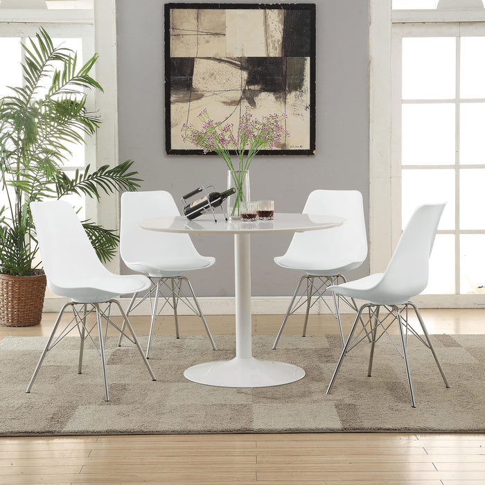 Lowry Round 40-inch Wood Top Dining Table White