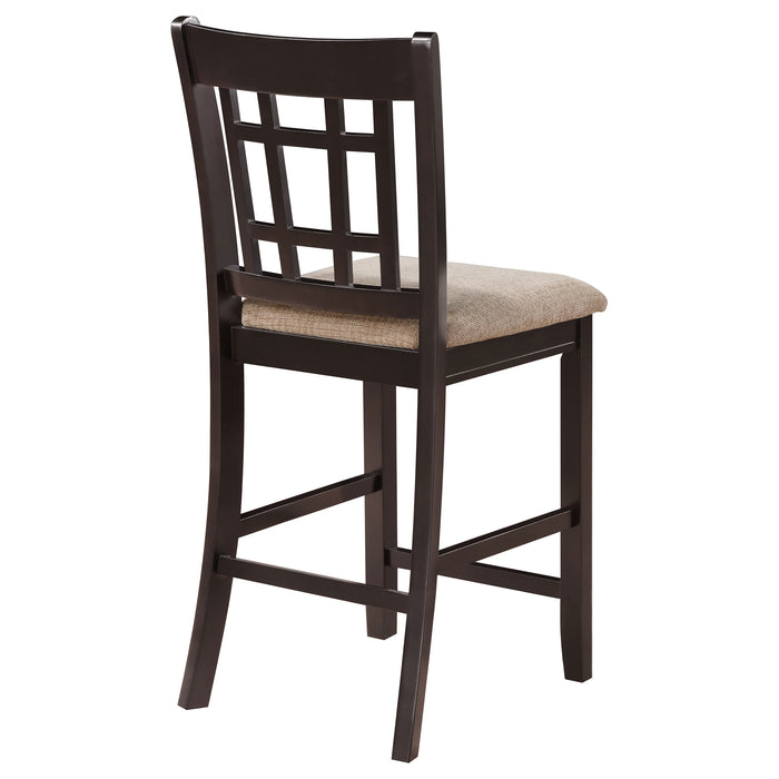 Lavon Wood Counter Chair Tan and Espresso (Set of 2)