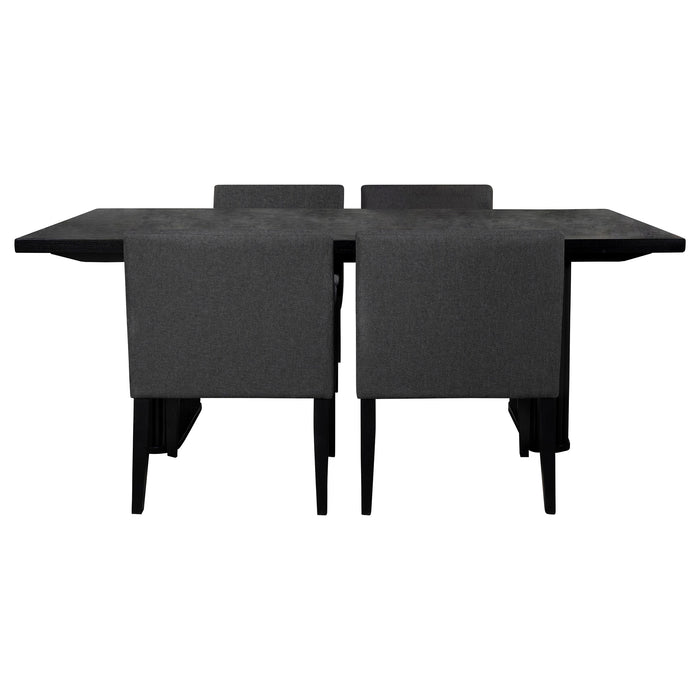 Catherine 5-piece Rectangular Dining Table Set Black