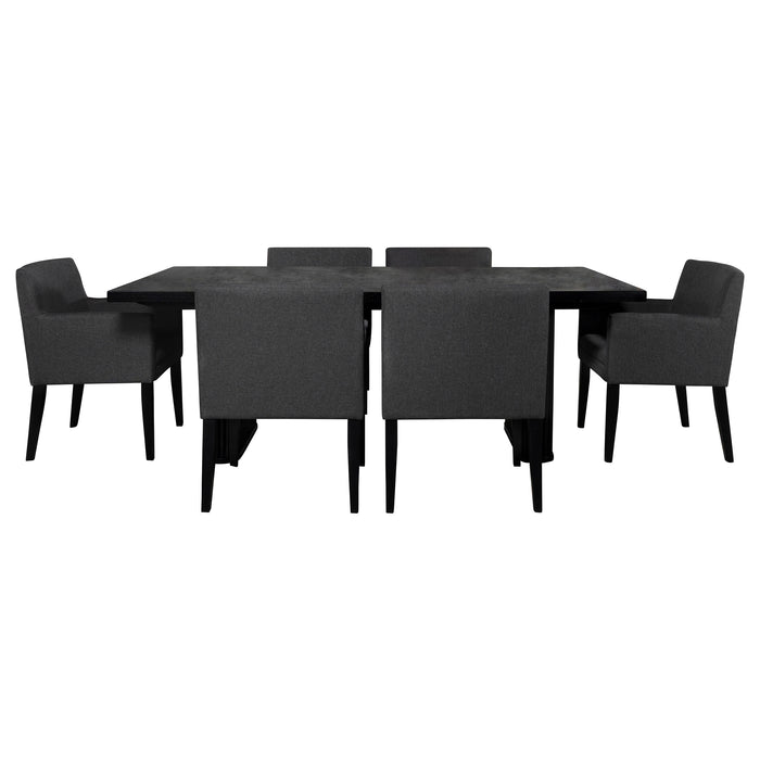 Catherine 7-piece Rectangular Dining Table Set Black