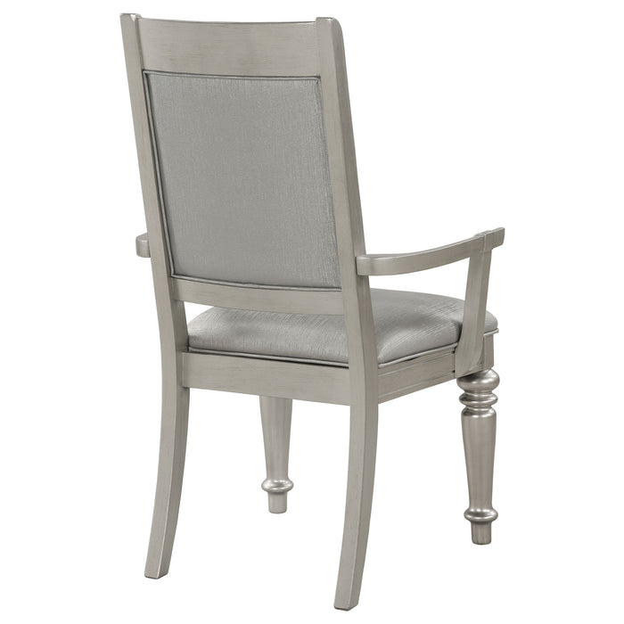 Bling Game Dining Arm Chair Metallic Platinum (Set of 2)