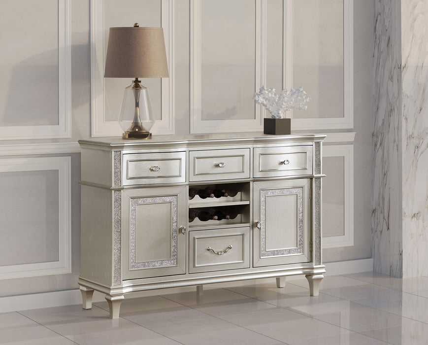 Evangeline 4-drawer Sideboard Buffet Cabinet Silver Oak