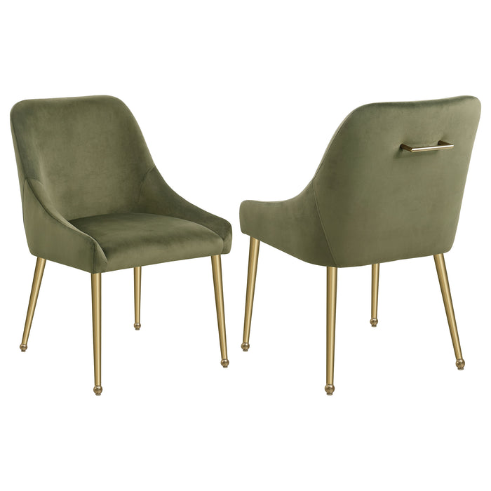 Mayette Upholstered Dining Side Chair Olive (Set of 2)