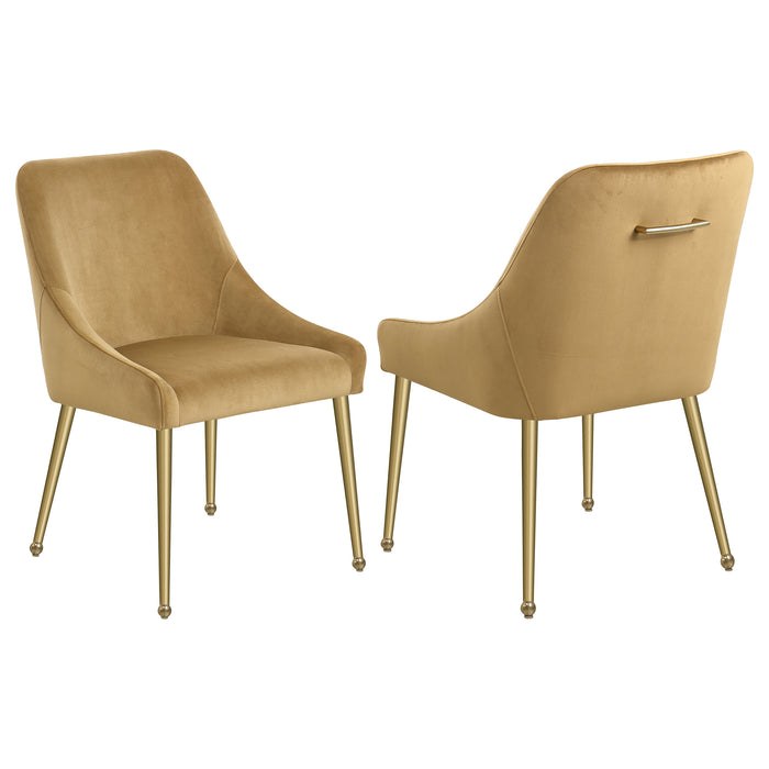 Mayette Upholstered Dining Side Chair Cognac (Set of 2)