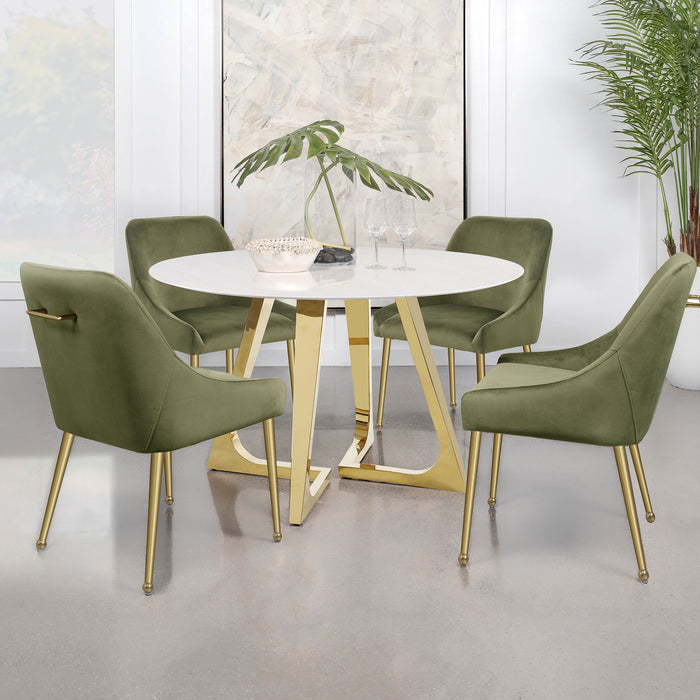Mayette Upholstered Dining Side Chair Olive (Set of 2)