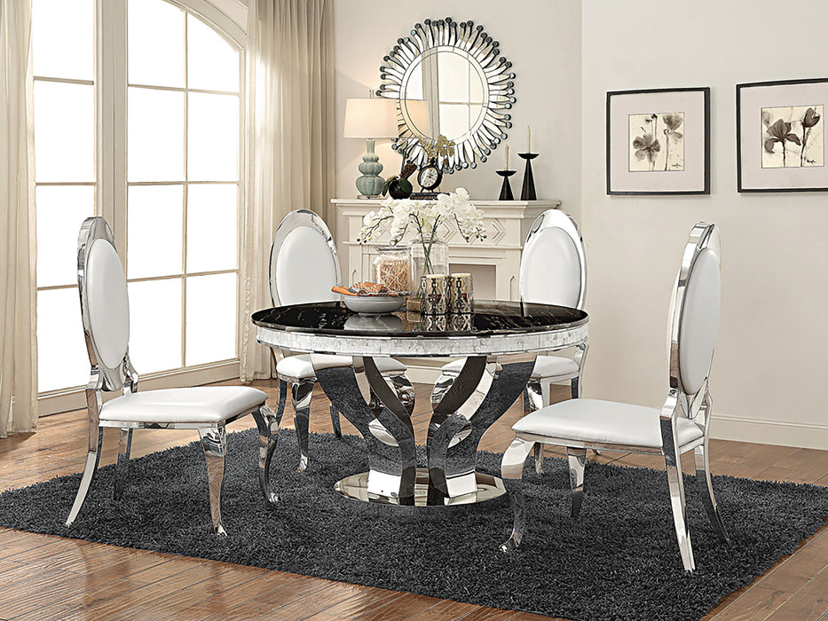 Anchorage Round 51-inch Glass Top Dining Table Chrome