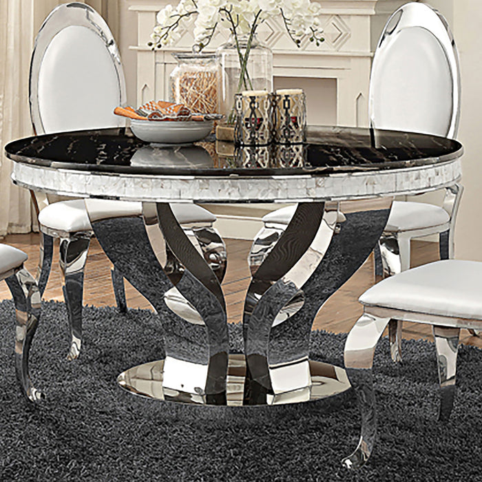 Anchorage Round 51-inch Glass Top Dining Table Chrome
