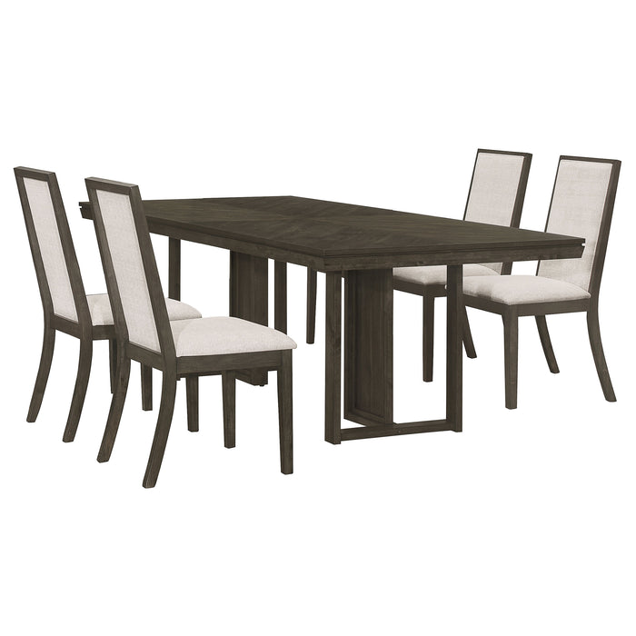 Kelly 5-piece Rectangular Dining Table Set Dark Grey