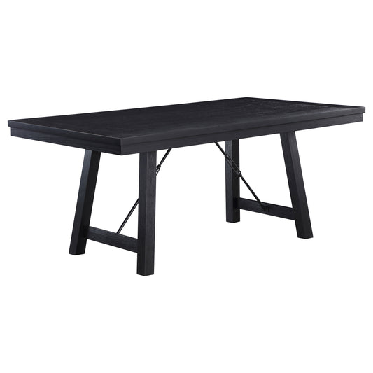 Newport Rectangular 72-inch Wood Trestle Dining Table Black