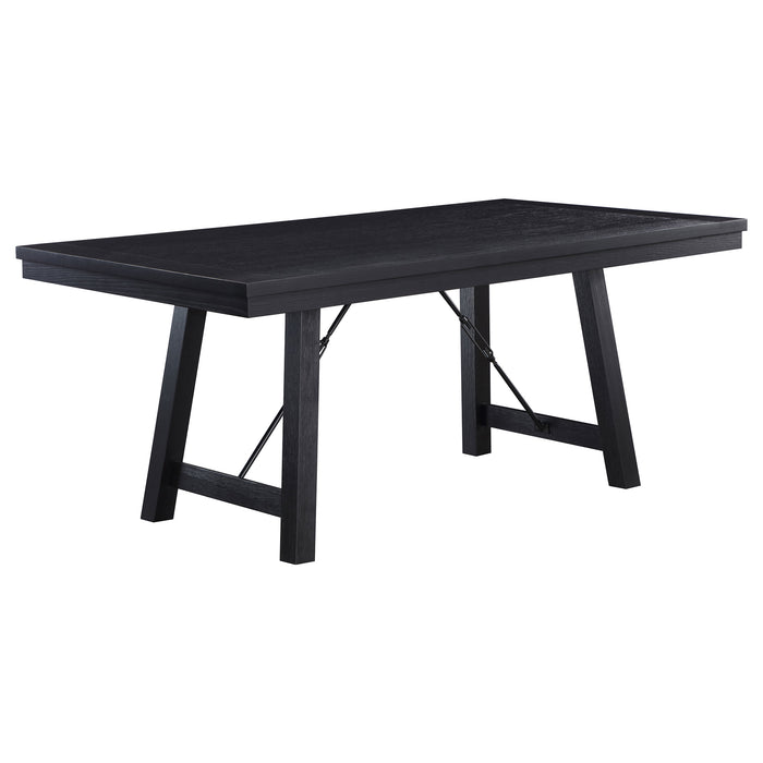 Newport 5-piece Rectangular Trestle Dining Table Set Black