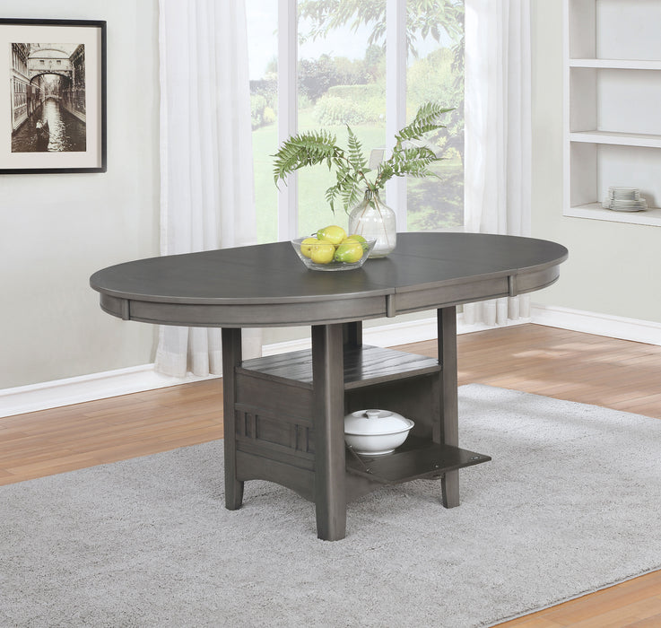 Lavon Oval 60-inch Extension Leaf Dining Table Medium Grey