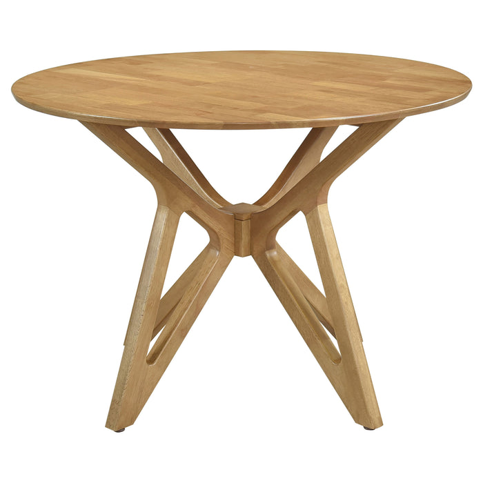 Elowen Round 42-inch Solid Wood Dining Table Light Walnut
