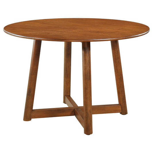 Dinah Round 47-inch Solid Wood Dining Table Walnut