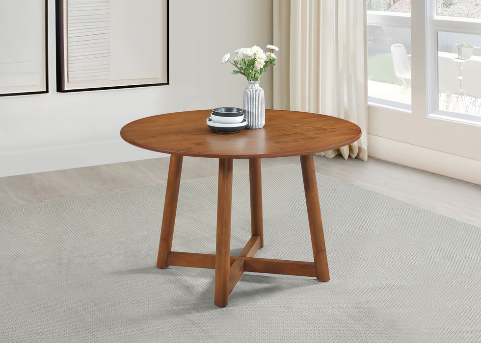 Dinah Round 47-inch Solid Wood Dining Table Walnut