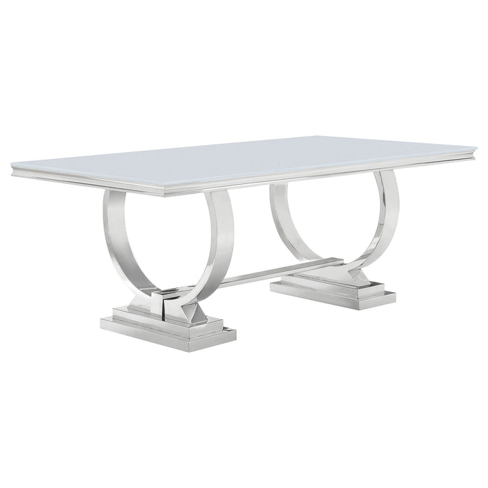 Antoine 5-piece Rectangular Glass Top Dining Table Set Grey
