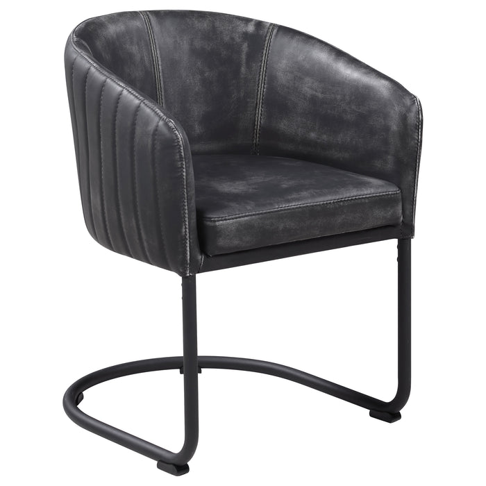 Banner Leatherette Upholstered Dining Arm Chair Anthracite
