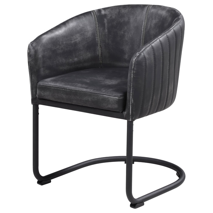 Banner Leatherette Upholstered Dining Arm Chair Anthracite