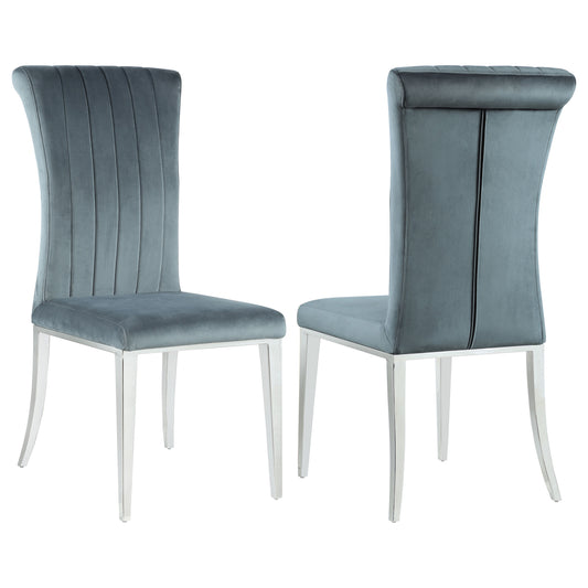 Beaufort Upholstered Dining Side Chair Steel Grey (Set of 2)