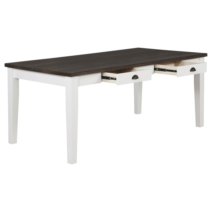 Kingman 72-inch 4-drawer Dining Table Distressed White