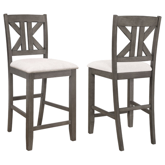 Athens Wood Counter Chair with Cushion Barn Grey (Set of 2)