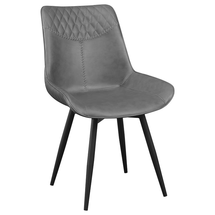Brassie Upholstered Swivel Dining Side Chair Grey (Set of 2)