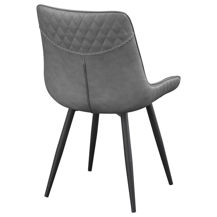 Brassie Upholstered Swivel Dining Side Chair Grey (Set of 2)