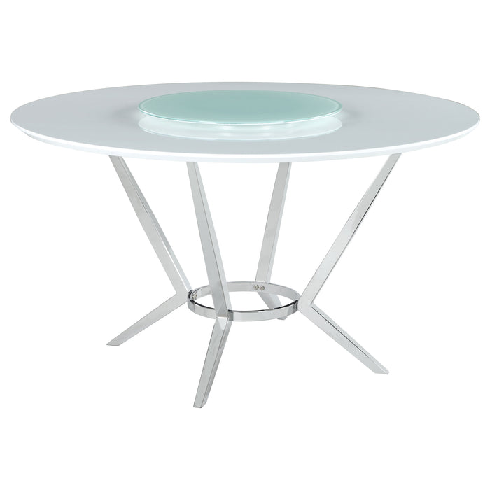 Abby 5-piece Round Dining Table Set White High Gloss