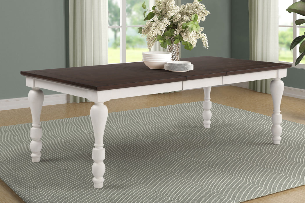 Madelyn 86-inch Extension Leaf Dining Table Coastal White