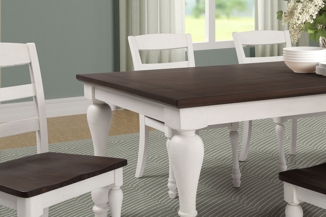 Madelyn 86-inch Extension Leaf Dining Table Coastal White