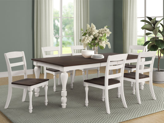 Madelyn 7-piece Rectangular Dining Table Set Coastal White