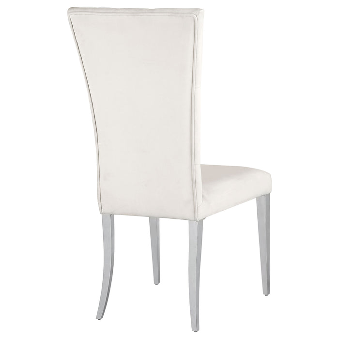 Kerwin Velvet Upholstered Dining Side Chair White (Set of 2)