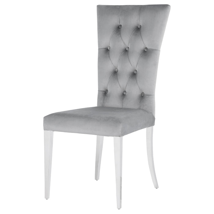 Kerwin Velvet Upholstered Dining Side Chair Grey (Set of 2)