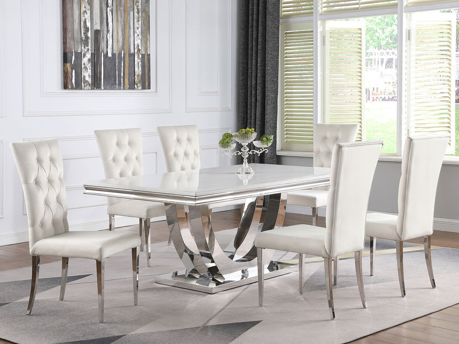 Kerwin Velvet Upholstered Dining Side Chair White (Set of 2)