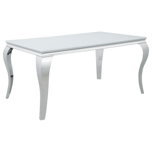 Carone Rectangular 61-inch Glass Top Dining Table White