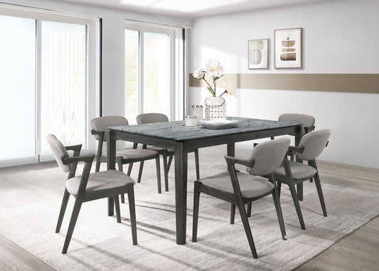 Stevie 5-piece Rectangular Dining Table Set Grey and Black