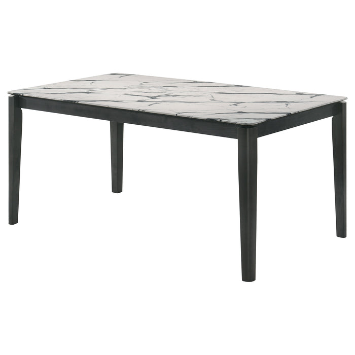 Stevie Rectangular 63-inch Faux Marble Dining Table White