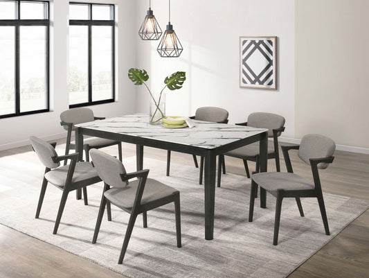 Stevie 5-piece Rectangular Dining Table Set White and Black