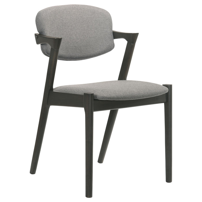 Stevie Padded Wood Dining Arm Chair Black (Set of 2)