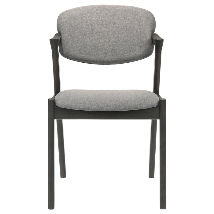 Stevie Padded Wood Dining Arm Chair Black (Set of 2)