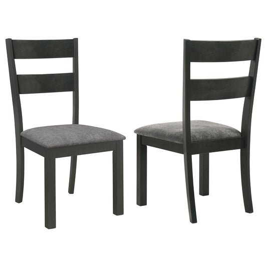 Jakob Ladder Back Wood Dining Side Chair Black (Set of 2)