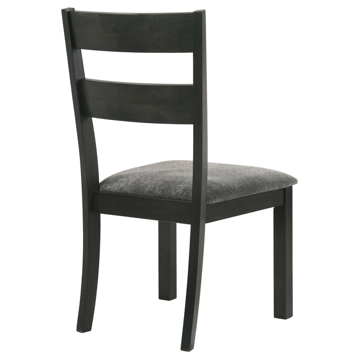 Jakob Ladder Back Wood Dining Side Chair Black (Set of 2)