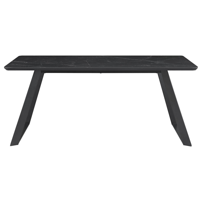 Smith Rectangular 71-inch Ceramic Top Dining Table Black