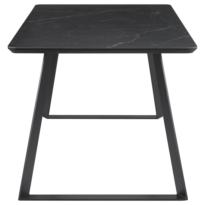 Smith Rectangular 71-inch Ceramic Top Dining Table Black