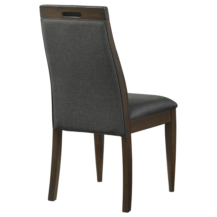 Wes Upholstered Dining Side Chair Dark Walnut (Set of 2)