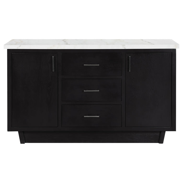 Sherry 3-drawer Marble Top Sideboard Buffet Rustic Espresso
