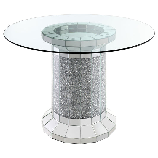 Ellie 52-inch Glass Top Counter Height Dining Table Silver
