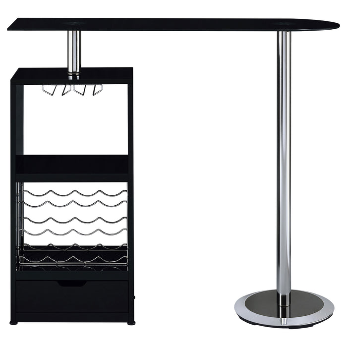 Koufax 48-inch Pub Height Bar Table Black High Gloss