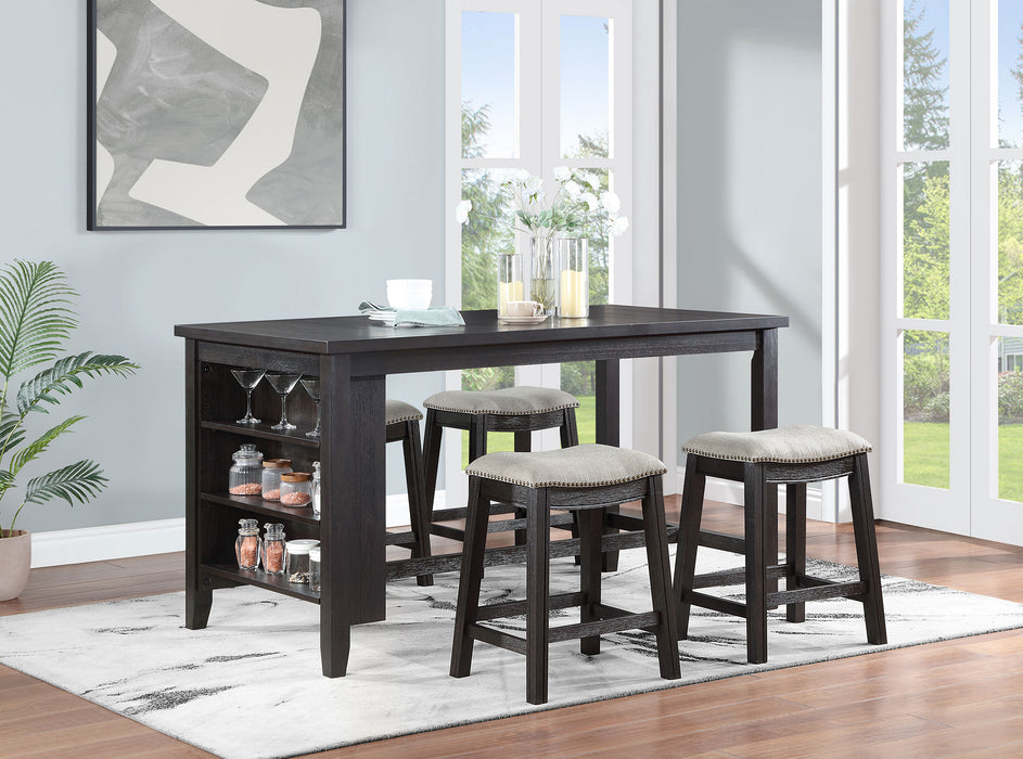 Elliston 5-piece Counter Height Dining Table Set Dark Grey