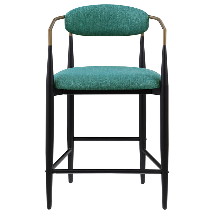 Tina Fabric Upholstered Counter Chair Green (Set of 2)
